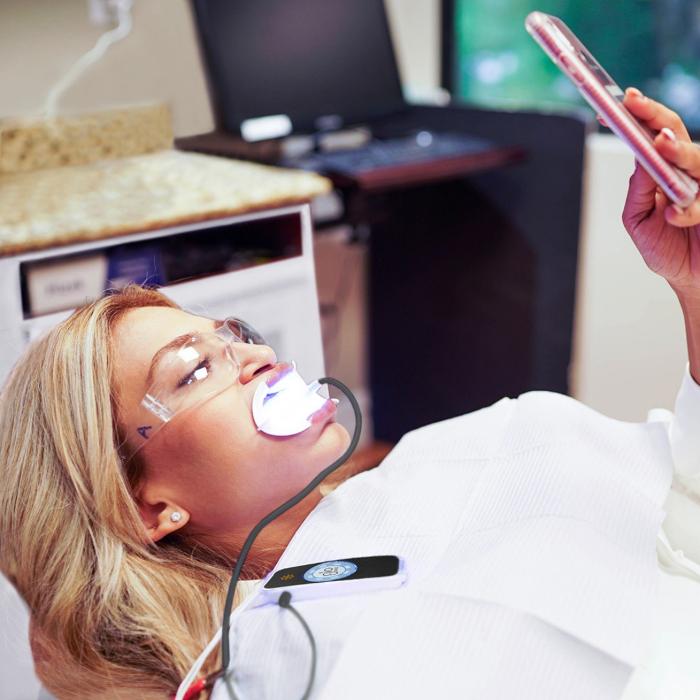 teeth whitening sweetwater | patient during whitening treatment
